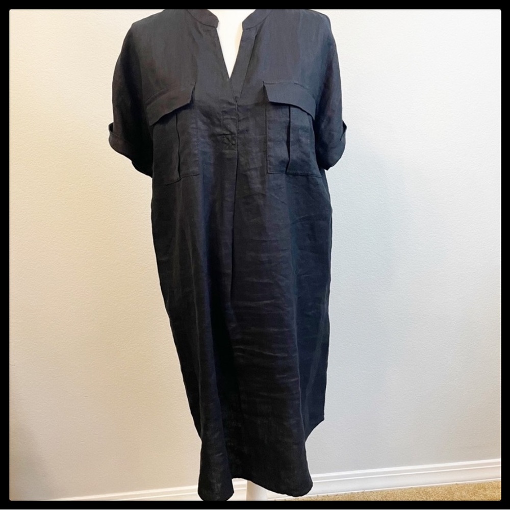 PURE NAVY Elegant‎ Black Linen Dress